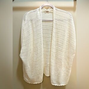 J.Crew Factory Open Knit Shrug Cardigan in White Cotton OS